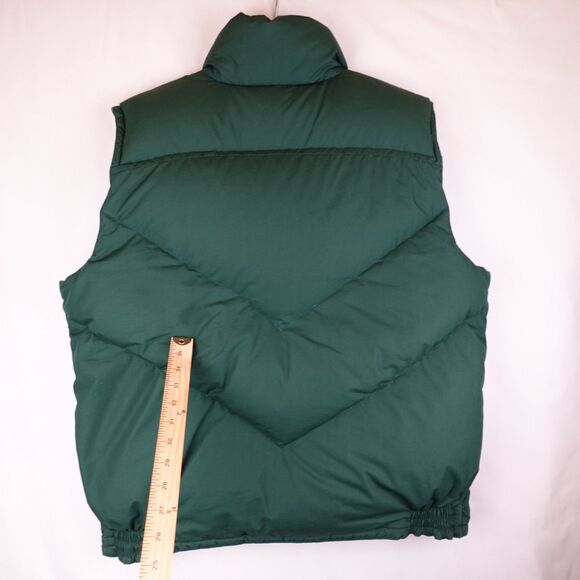 Vintage St. John's Bay Down Puffer Vest Men XL Waterfowl Green Zip Snap Outdoor - Picture 3 of 14